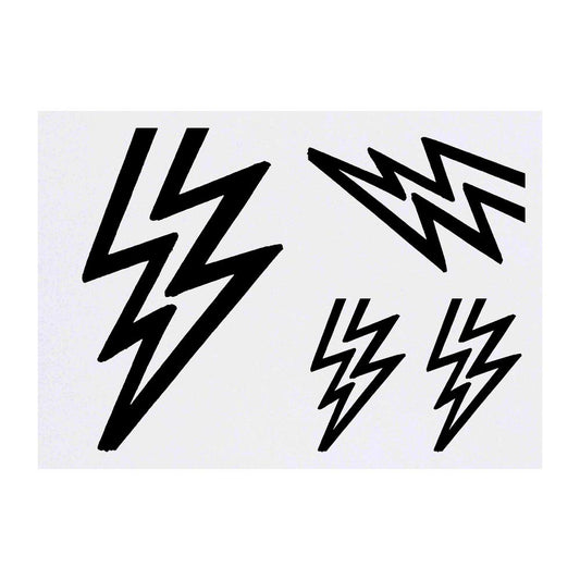 Azeeda 4 x 'Lightning Bolt' Temporary Tattoos - Water Resistant, Skin-Safe, Non-Toxic Transfers, Mixed Sizes (TO00000856)