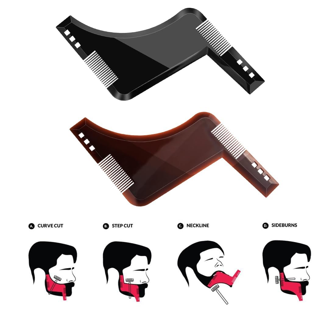DreamAug 2PCS Beard Shaping Tool, Beard Shaper, Stencil Guide for Perfect Symmetric Lines & Trimming