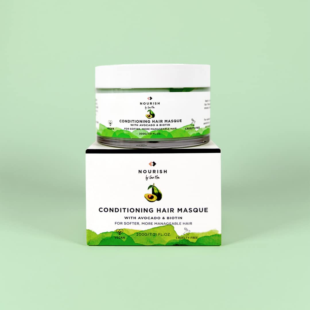Biotin & Avocado Hair Masque With Shea, Coconut and Argan Oil To Hydrate and Restore | Vegan Hair Masque For Dry Damaged Hair With Natural Ingredients