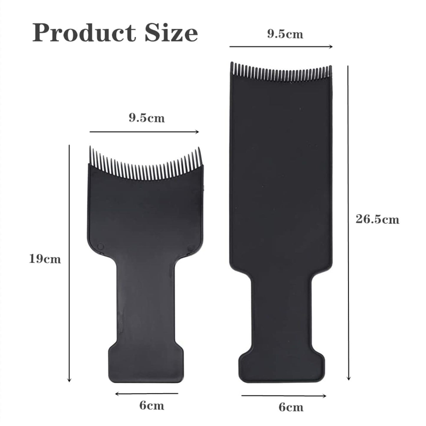 FYHJNC 2PCS Hair Dye Highlighting Boards with Fine Teeth & Flat Top Comb – Salon-Grade Sectioning Tools for Balayage, Bleach, Colouring at Home (Black)