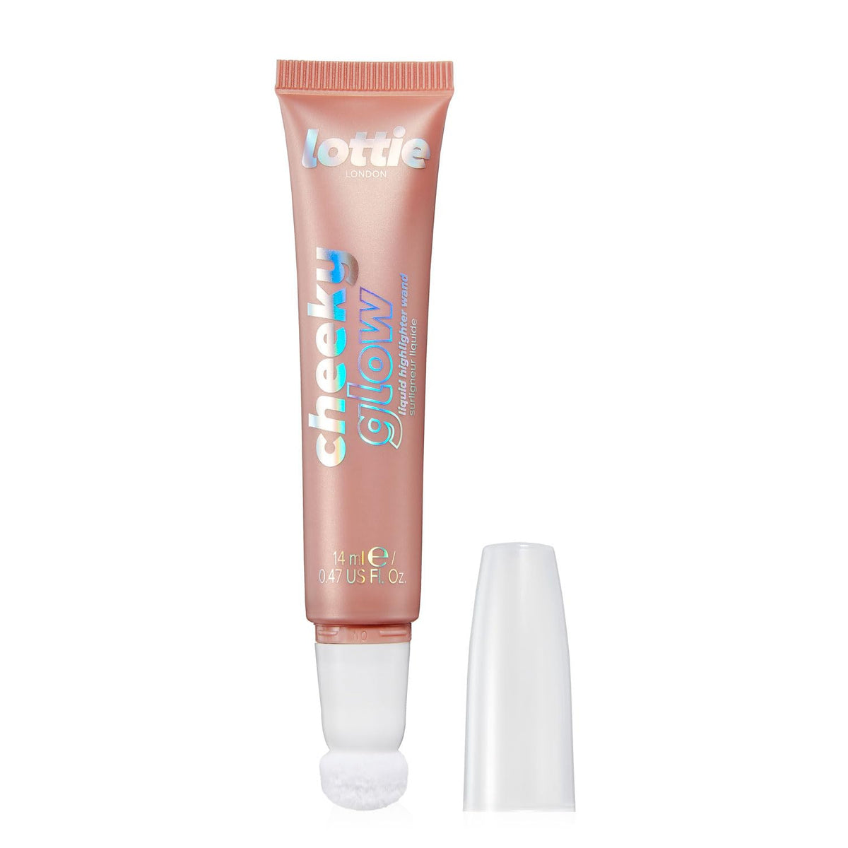 Lottie London Cheeky Glow in Peach Bellini, Liquid Blush & Sheer Highlighter, Buildable Formula Infused with Hyaluronic Acid, Vegan & Cruelty-free