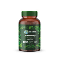 New Earth Organic Essentials Pure Moringa Capsules - Pure Moringa Oleifera Leaf Powder -180 Vegan Capsules