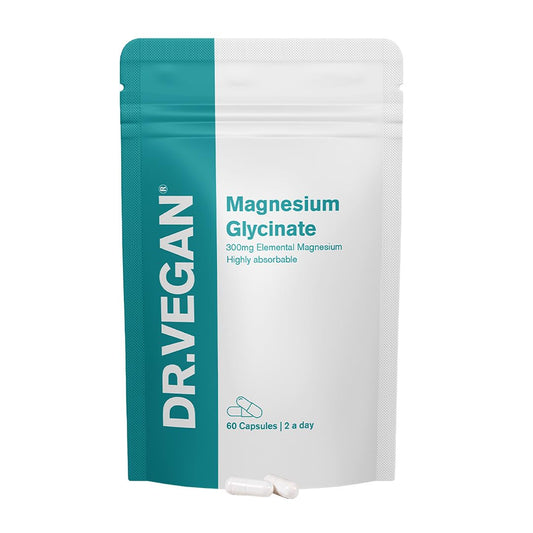 dr vegan DR.VEGAN Daily Magnesium Glycinate Complex 1500mg | Provides 300mg of Pure Elemental Magnesium | Fatigue, Mood and Muscle Recovery | 60 Vegan Capsules | Two-A-Day