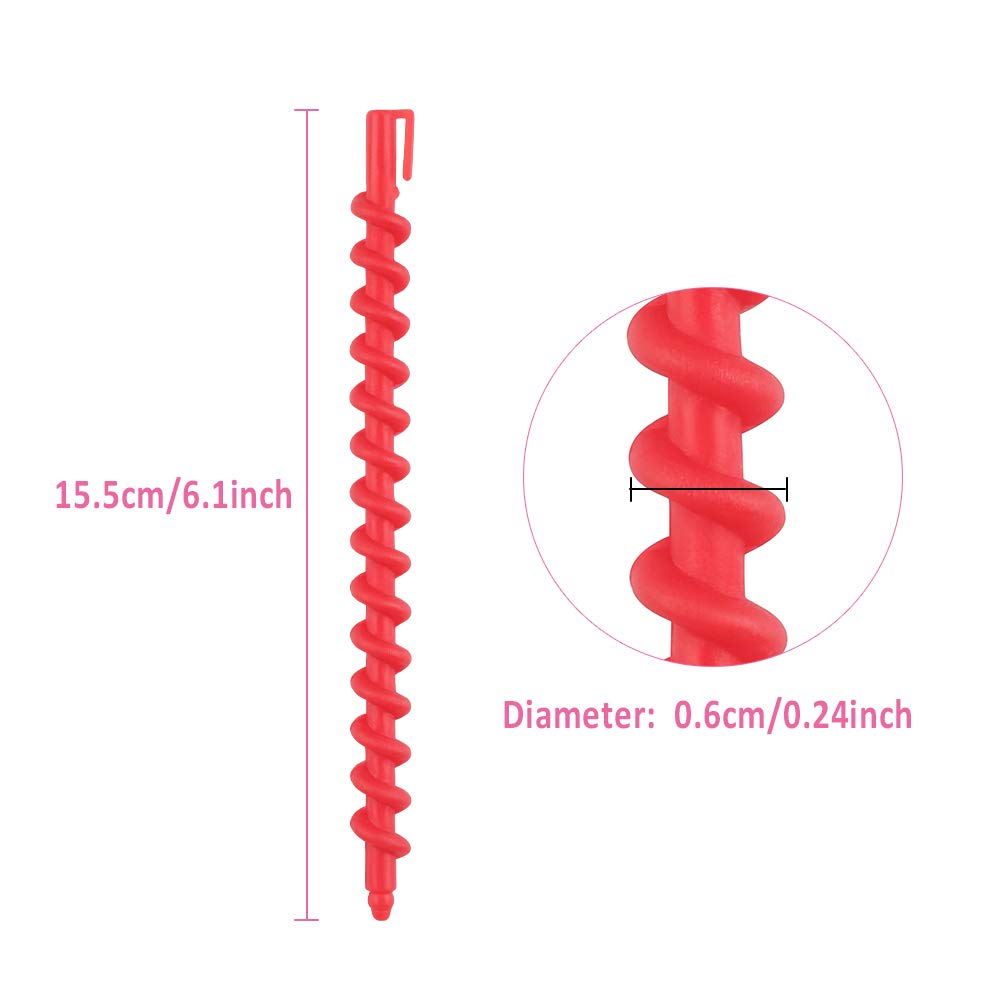 Ledoo 60Pcs Plastic Spiral Rollers Spiral Curlers Spiral Hair Rods Multicolored for Women Girls