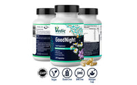 Saffron + Chamomile + Ashwagandha + Melatonin alternative Natural Sleep Aid | Quick and Good night sleep | Vegan, Halal, Gluten-free | 60 nights | Vedic Essentials
