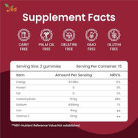 VED Iron Gummies Kids,15 Day Supply, Natural Strawberry Flavour, 30 Chewable Vegan Gummies, Vegetarian Friendly, Energy & Immune System, Kids Iron Gummies, GMO & Gluten Free.