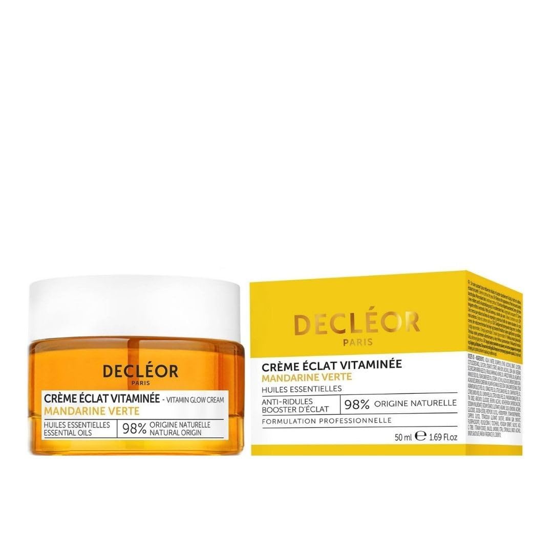 Decleor Decléor, Day Cream, Moisturiser, smooths The Appearance of fine Lines, Leaving Skin energised with a Healthy-Looking Glow, with Green Mandarin Essential Oils and Hyaluronic Acid, Vitamin Glow Cream