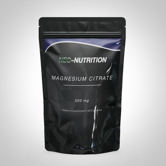 NEO-NUTRITION Magnesium Citrate 500MG for Calm, Relaxation, Constipation & Digestion Health Support | High Absorption Supplement with Elemental Magnesium Oxide | Non-GMO, Soy-Free | 60 Capsules