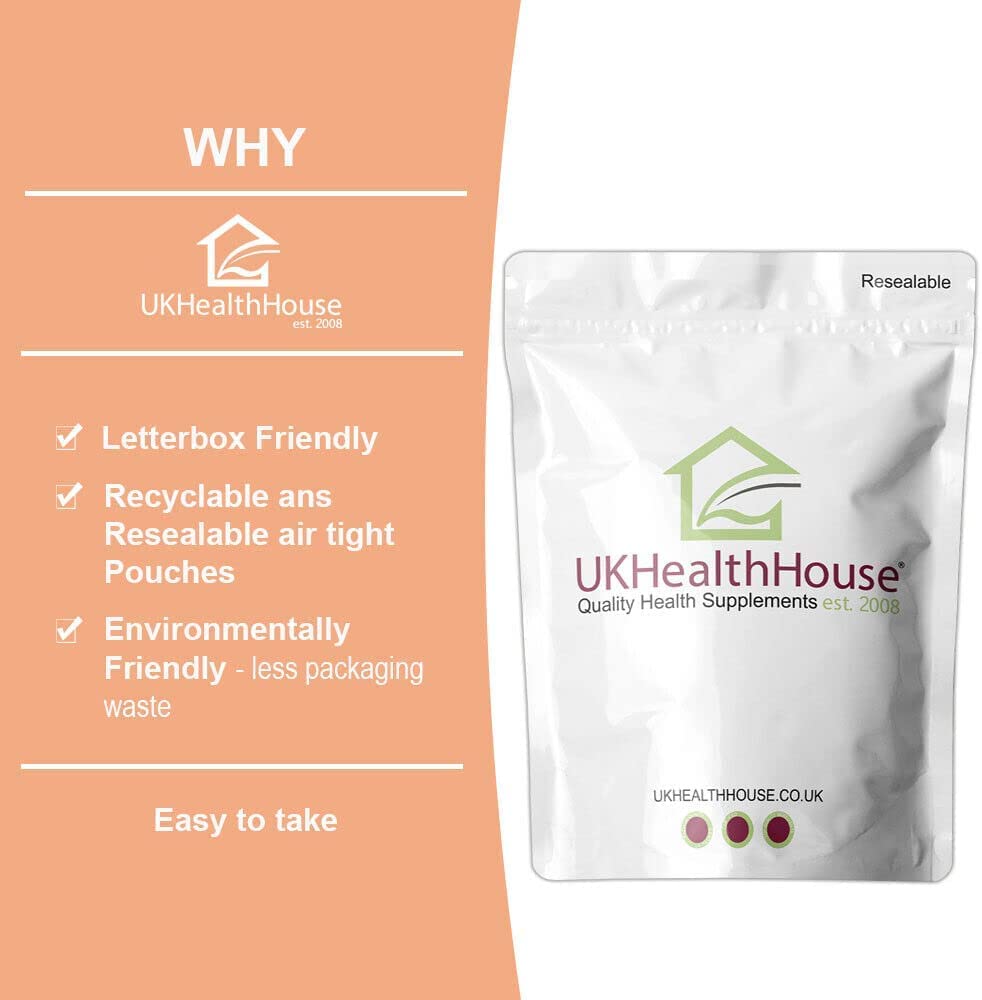 UKHealthHouse 100% Pure MSM Powder 100g – Vegan Methylsulfonylmethane Supplement – Joint, Muscle & Collagen Support – Food Grade Sulphur for Detox & Inflammation Relief