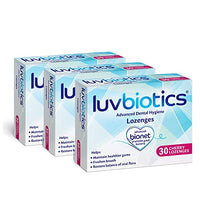Luvbiotics Cherry Lozenges with Probiotics & Xylitol Promotes Good Bacteria for Healthy Gums, Fresh Breath & Cavity Protection. No Artificial Colours/preservatives. 3 Pack of 30's