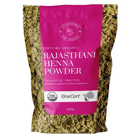 Clean Organics 200g Organic Certified Rajasthani Henna Powder 100% Pure Mendhi Natural Hair Colour Dye Triple Sifted BAQ