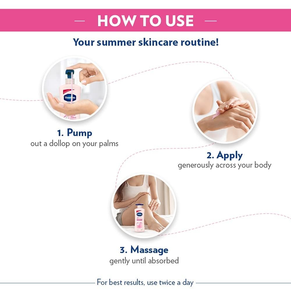 Vaseline Healthy Bright, Daily Brightening Daily Moisturizer, 400 ml, for Glowing Skin, with Vitamin B3, Visibly Radiant Skin in 2 Weeks, Lightweight, Non-sticky, Non-Oily Body Lotion, for Dry Skin