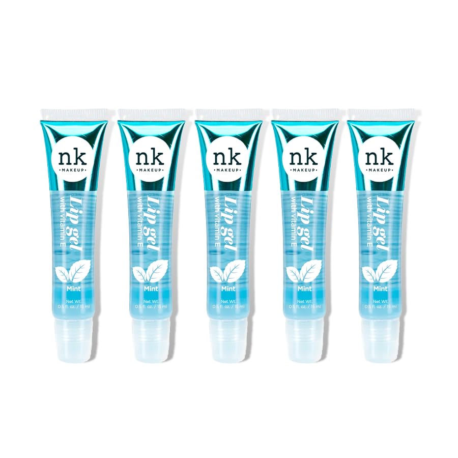 Nicka K NK lip gloss gel 15ml Vitamin E, Shiny, Nourishes, Lip gel (Mint, Pack Of 5)