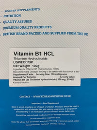 Vitamin B1 HCL Pure USP/BP Grade 100g