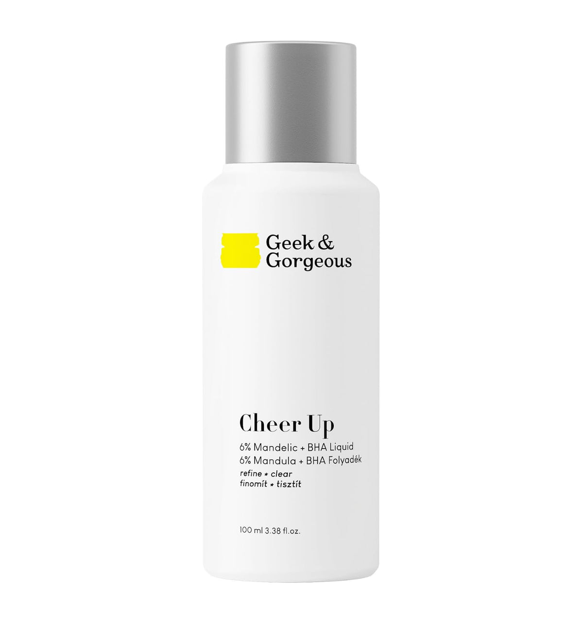 Geek & Gorgeous Cheer Up 6% Mandelic and BHA - liquid exfoliant, for enlarged pores, oiliness, acne and post-acne marks - combination, oily and sensitive skin, 100ml