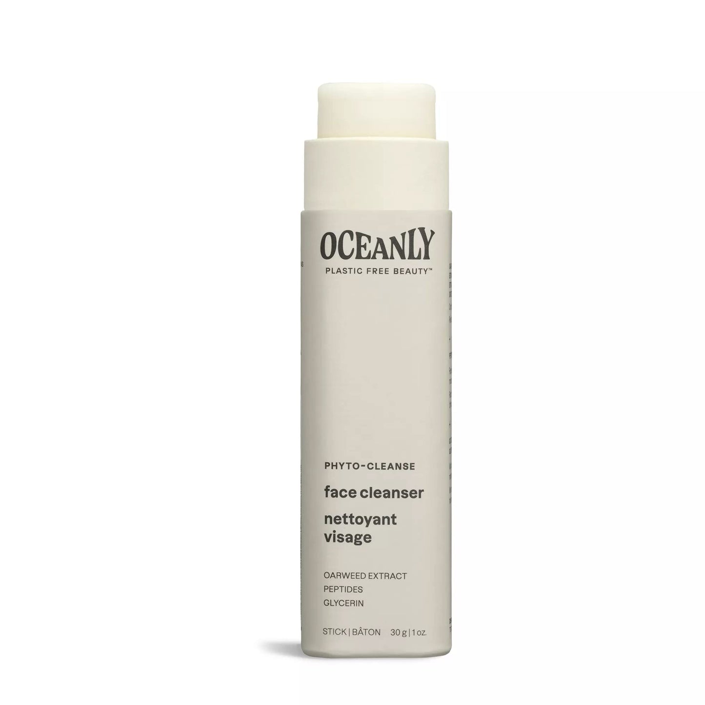 ATTITUDE Oceanly Face Cleanser Stick, EWG Verified, Plastic-free, Plant and Mineral-Based Ingredients, Vegan Beauty Products, PHYTO CLEANSE, Unscented, 30 grams