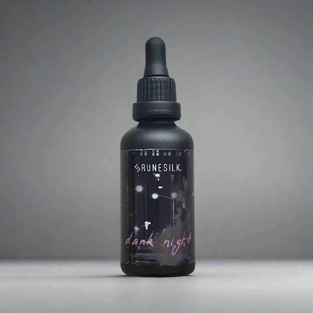 Dark Night Bedtime Beard Oil by RUNESILK | Beard Oil for Men - Conditioner with Argan Oil - Gentle Beard Care for All Skin Types | Made in the UK | Vegan Friendly