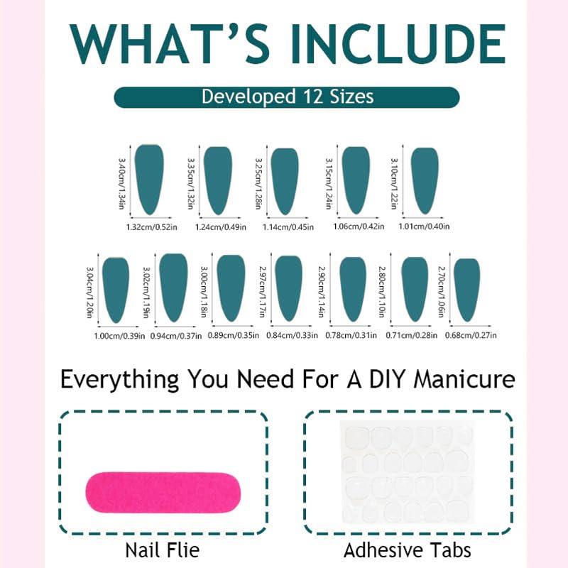 24Pcs Press on Nails, Wsimily Solid Color Stiletto Long Acrylic Fake Nails Reusable False Nails for Women, Gift for Parties & Special Occasions