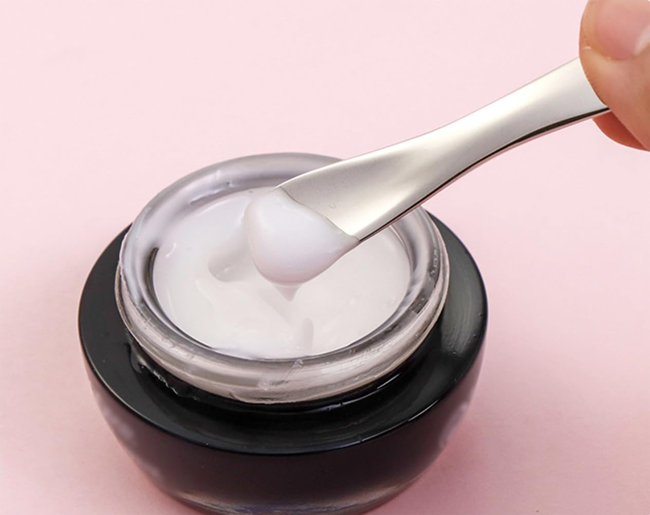 OHEETU 3Pcs Silver Metal Eye and Face Cream Applicators Makeup Cream Spoon Roller Stick T-Shaped Eyes Facial Massager Sticks Cosmetic Skin Care Tools