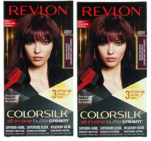 Revlon Luxurious Colorsilk Buttercream Vivid Colour Burgundy Hair Colour 2 PACK