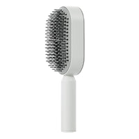Lam-lord Self Cleaning Hair Brush for Women, Detangling Hair Brush Soft Hairbrush Anti Static Air Cushion Massage Hair Comb for Women Long Short Wavy Straight Hair(White)
