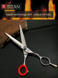 Titan Scissors | Hair Cutting Japanese Style Scissors | Straight | Proffesional Barbering Scissors | Sharp Edge | Hand Made Steel 6" inch
