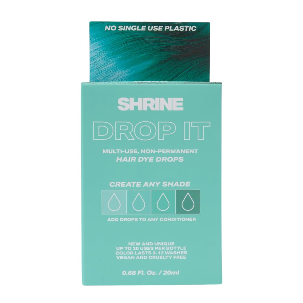 SHRINE Shrine Drop It AQUA Hair Dye Drops | Semi-Permanent Vegan Customisable Hair Colour | Mix with Conditioner | Vegan & Cruelty-Free | Temporary Hair Dye | 20ml