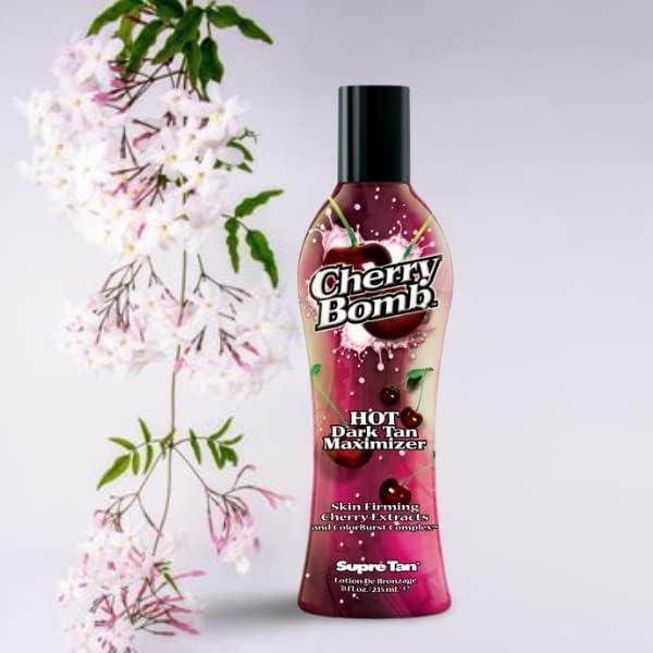 Supre Tan Cherry Bomb Hot Dark Tanning Maximiser with Skin Firming Cherry Extracts 235ml