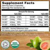 Organic Vitamin B Complex from Whole Foods - Blend of All 8 B Vitamins per Capsule - Vegan - 60 Capsules