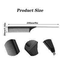 CCLKHY Pin Tail Comb, Rat Tail Combs, Black Carbon Fiber Parting Combs, Anti Static, Teasing Comb for Styling of All Hair Types