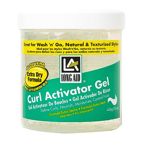 Ampro Long-Aid Activator Gel - Enriched with Aloe Vera, Protein, and Vitamin B Complex - Brings Essential Moisture to Strands - Defines Your Natural Curls - Extra Dry - 425 g