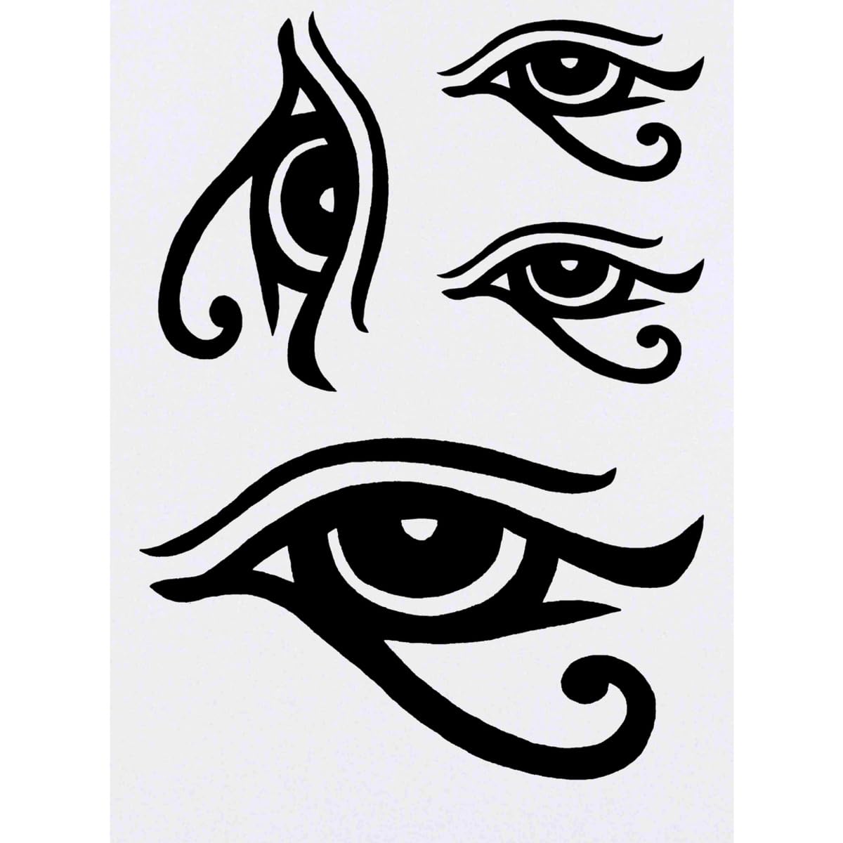 Azeeda 4 x 'Eye of Horus' Temporary Tattoos - Water Resistant, Skin-Safe, Non-Toxic Transfers, Mixed Sizes (TO00042801)