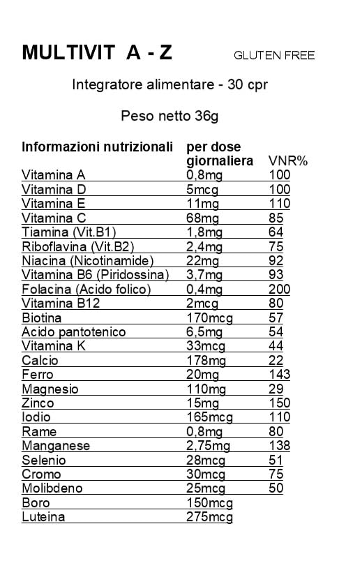 HealthAid A to Z Multivitamins and Minerals, 30 Vegetarian Tablets