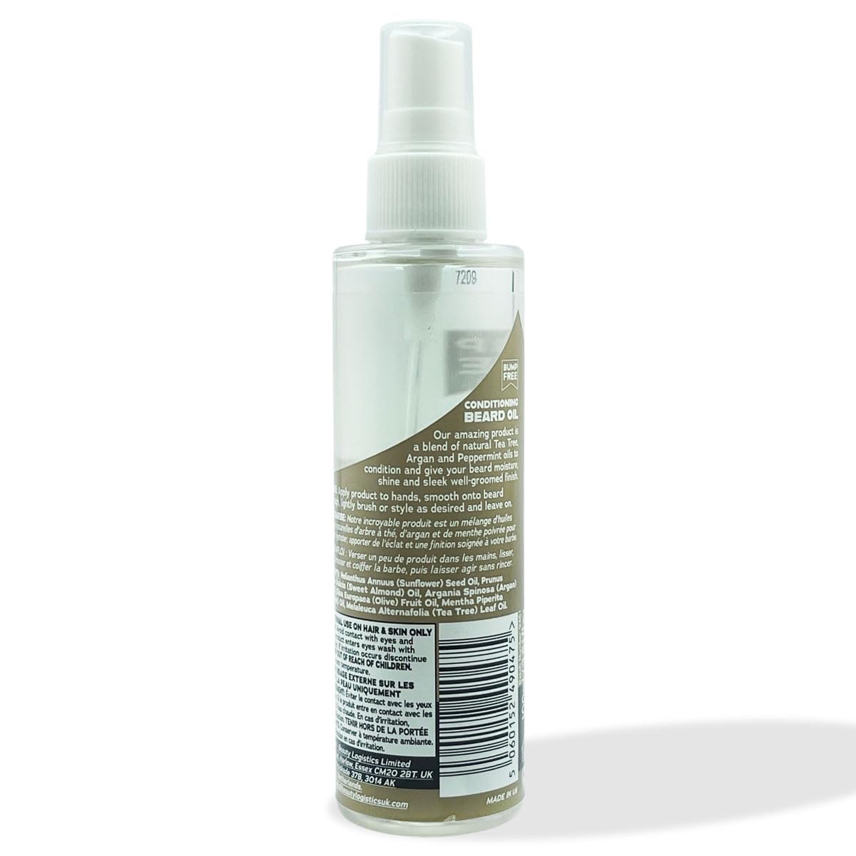 Bump Free Conditioning Beard Oil for Men 100ml – Moisturises & softens facial hair, soothes skin, reduces razor bumps & itchiness, promotes healthy beard growth.absorbs fast with no greasy residue