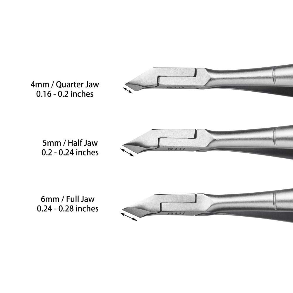 Rui Smiths Professional Cuticle Nippers, Gold-Plated Carbon Steel, French Handle, Single Spring, 6mm Jaw (Full Jaw)