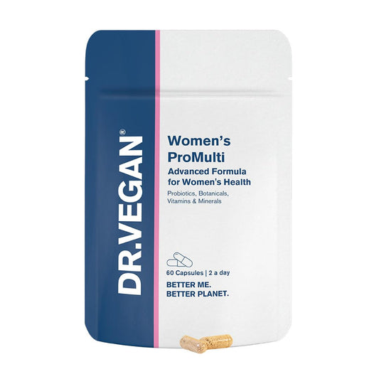 DR.VEGAN Women’s ProMulti Full Spectrum Multivitamin | Womens Health | Contains 28 Nutrients Including Probiotics, Botanicals, Vitamins & Minerals | 60 Vegan Capsules | Two-A-Day