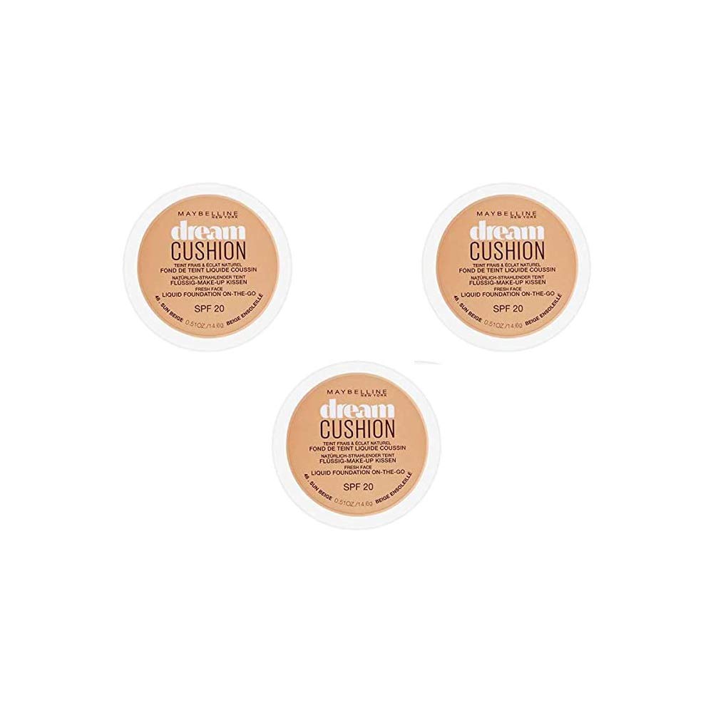 Maybelline New York Foundation dream cushion 48 Sun Beige, Pack of 3