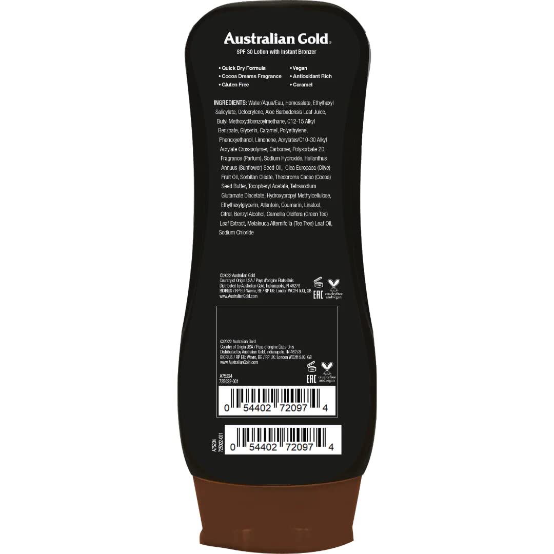 Australian Gold Sun Lotion SPF 30 with instant bronzer 237 ml