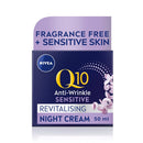 Nivea NIVEA Q10 Anti-Wrinkle Sensitive Revitalising Night Cream (50ml), Face Cream with Pure Skin Identical Q10 and Liquorice Extract, Sensitive Skin Cream