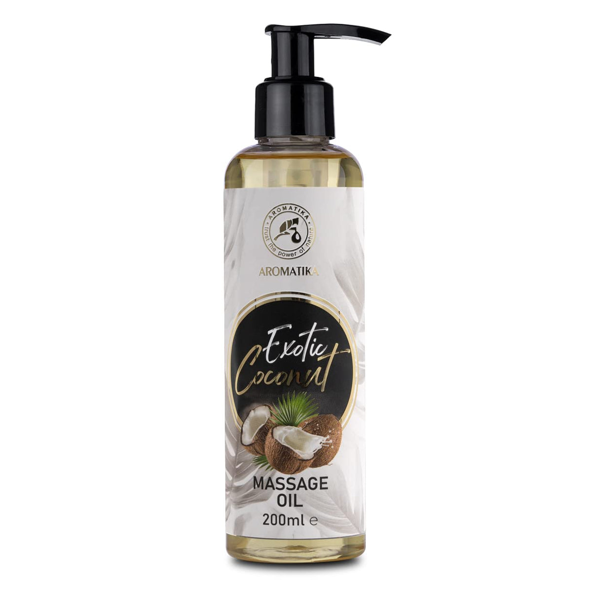 AROMATIKA trust the power of nature Coconut Massage Oil - 200ml, Jojoba, Almond, Grapeseed, Peach Kernel Oils - Aromatherapy, Relax, Good Sleep, Calming