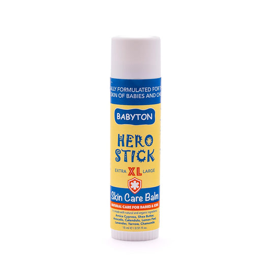 BABYTON Babyton Hero Stick Skin Care Balm - Bug Bite Itch Relief for Kids, Toddlers,Diaper Bag Must-Have, Natural Soothing Boo Boo Stick Anti Itch Balm for Mosquito Bites for Babies and Children 15ml