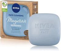 NIVEA MagicBAR Refreshing Almond Oil Face Cleansing Bar (75g), Vegan Face Cleanser, Plastic-Free Facial Cleansing Bar, Facial Cleanser with Recyclable Packaging