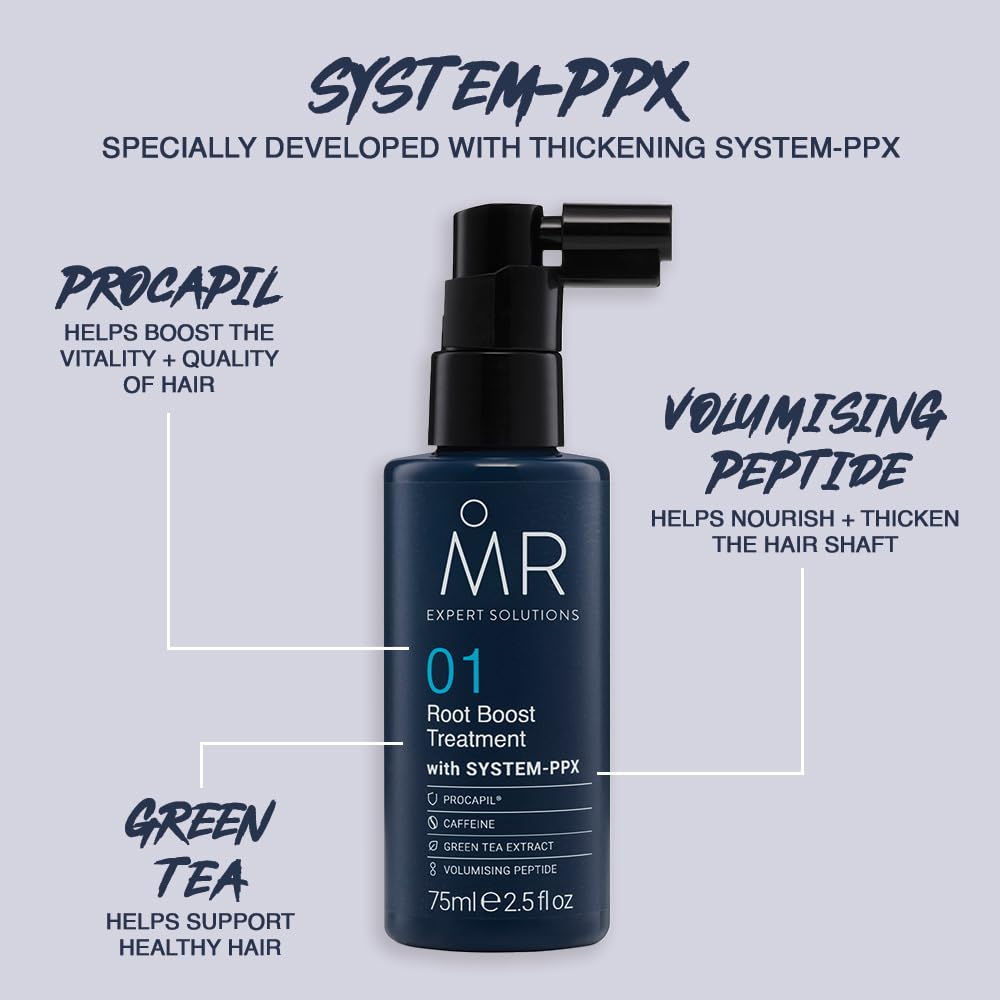 MR. MR Hair Root Lift Spray for Men 75ml – Volumising Root Boost for Thinning Hair, Adds Volume & Fuller Look, Lightweight Styling Treatment Nourishing Formula