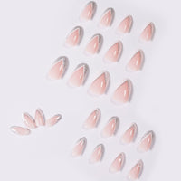 Angivlga Press On Nails Long Coffin Bellarine Tapered full coverage glossy false Nails, Fake Arcylic press on nails hand manicure for women (French)