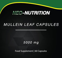NEO-NUTRITION Mullein Leaf Extract for Lungs | High Strength 5000mg Mullein 10:1 Extract, Lung Support & Respiratory Health | Detoxification Aid & Cleansing Support Supplement - 60 Capsules