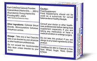Vitamin D 400 IU –Equivalent to 10 mcg - ColeDose D3, Premium Vitamin - 30 Capsules- One a Day