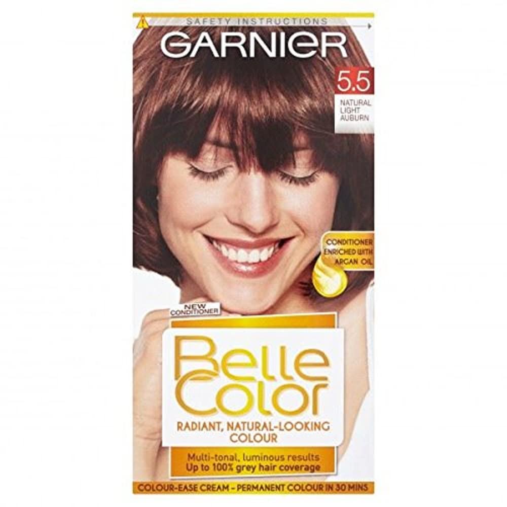 Garnier Belle Color 5.5 Natural Light Auburn Permanent Hair Dye, Multi-tonal, Natural-looking Hair Colour with 98% Natural Origin Nourishing Conditioner