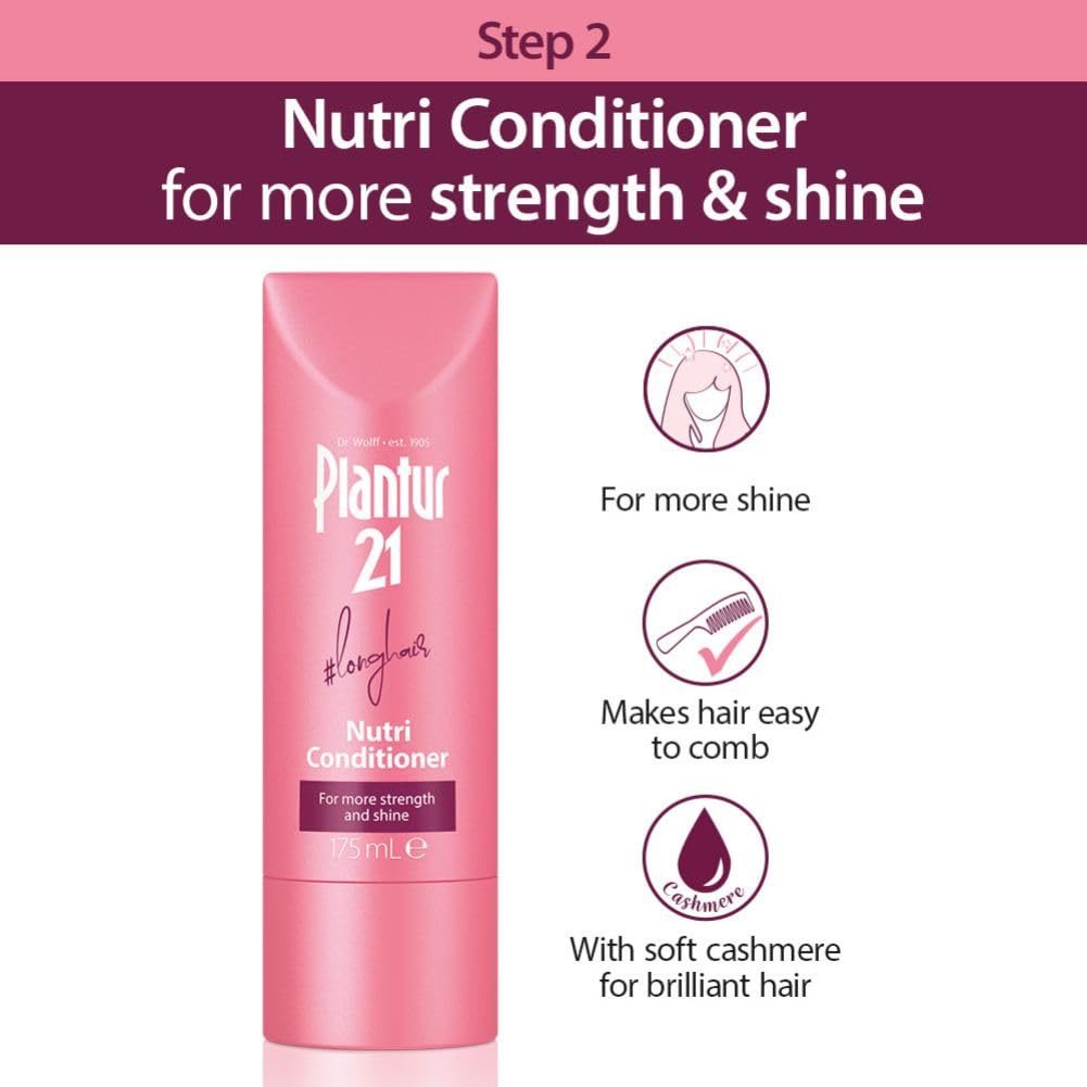 Plantur 21 longhair 200ml Shampoo and 175ml Conditioner Set for Long and Brilliant Hair | Improves Hair Growth and Repairs Stressed Hair | No Silicones