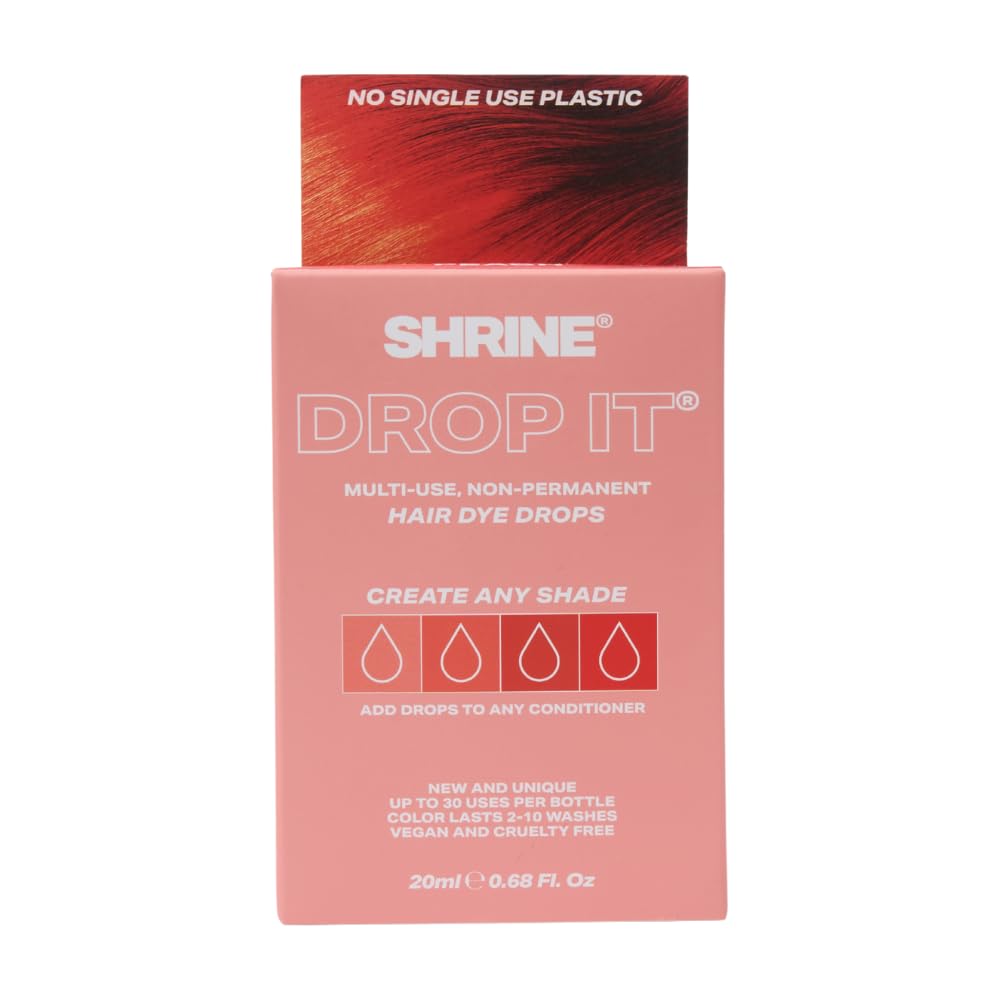 SHRINE Shrine Drop It PEACH Hair Dye Drops | Semi-Permanent Vegan Customisable Hair Colour | Mix with Conditioner | Vegan & Cruelty-Free | Temporary Hair Dye | 20ml