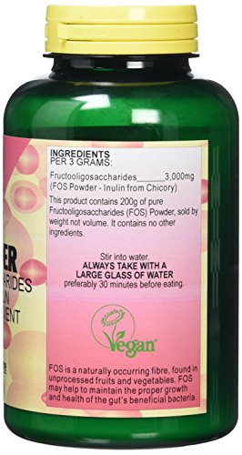 Health Plus FOS (Inulin) Prebiotic : Digestive Health Supplement : 200g, in a recyclable pot